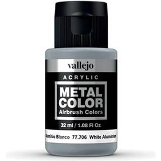 Vallejo Metal Color 32ml. White Aluminium 32 ml. [Levering: 1-2 dage]