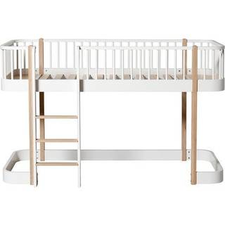 Oliver Furniture Wood Original halvhøj seng - hvid/eg Wood halvhøj seng uden madras