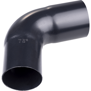 Plastmo bøjning 75 Ø75mm sort 5227540