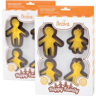Udstikker happy family med præger sæt/4 stk