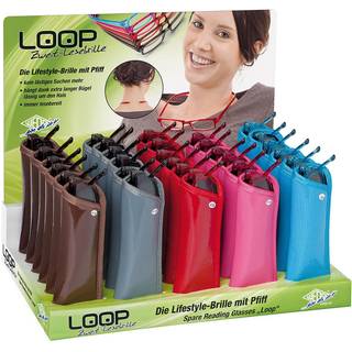 Læsebrille Wedo Loop Pink med etui, varenr. 27113099, 1stk