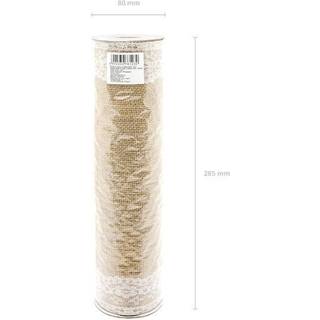 2,75 Meter Jute bordløber med blonder 28 cm bred