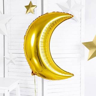 Folieballon Halvmåne Guld 60 cm – Skaber magisk atmosfære til festen