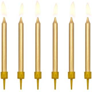 6 stk Kagelys 6 cm guld