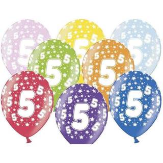 6 stk. Fødselsdagsballoner Metallic Mix – Perfekte til 5 Års Jubilæum & Helium Dekoration
