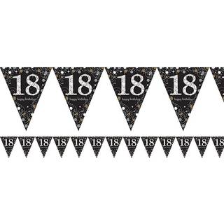 18 års fødselsdag vimpel banner 4 m. - Sølv