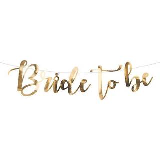 1 stk. Polterabend Banner "Bride to Be" Guld 19 x 80 cm – Skab blikfang til festen