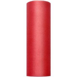 Tyl Rød 15 cm x 9 meter Polyester – Elegant Festpynt til Bryllup & Fødselsdag