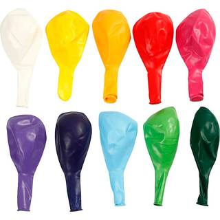 Balloner, Ass., 23 cm, 10 stk.