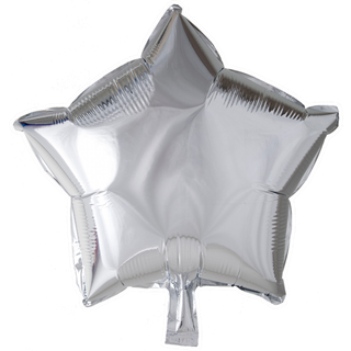 Sølv folieballon 46 cm. - Stjerne