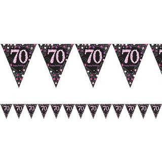 Vimpelguirlande 70 år Pink Sparkling
