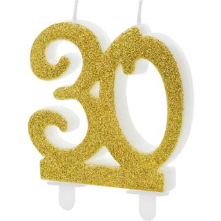 Guld fødselsdagslys 7,5 cm - 30 år