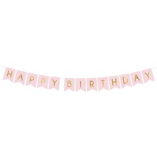 1 stk. Happy Birthday Banner Lyserød 175 cm – Perfekt start på festen