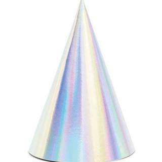 6 stk. Iridescent Partyhatte – Tilføj magisk glans til enhver fest!