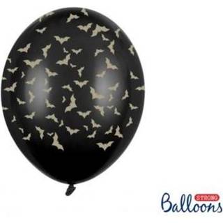 6 stk. Halloween balloner sort latex guldfarvede flagermus – Uhyggelig dekoration til fest