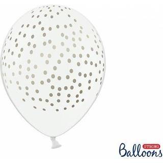 6 stk. Balloner 30 cm pastel hvid guld prikker – Elegante &amp; Holdbare Festfavoritter