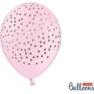 6 stk. Balloner pastel baby pink guld prikker 30 cm – Elegant festpynt til enhver lejlighed
