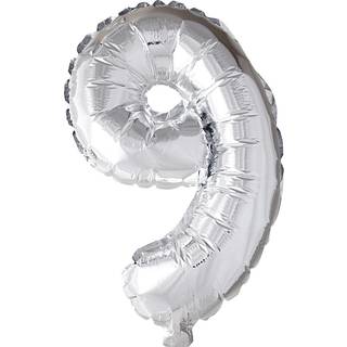 Folieballon, Sølv, 9-tal, 41 cm