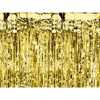 Festgardin Guld Metallic - Smal &amp; Ekstra Høj - 90x250cm