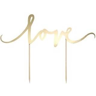 Kage topper "Love" guld