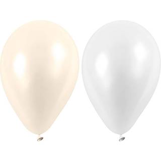 Balloner, Hvid/Perlemor, 23 cm, 10 stk.