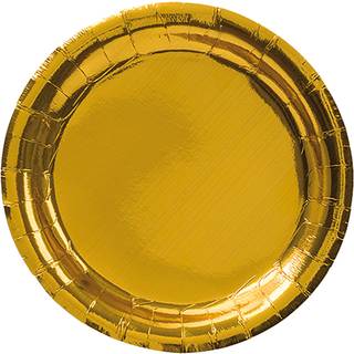 Guldmetallic paptallerkner 8 stk.