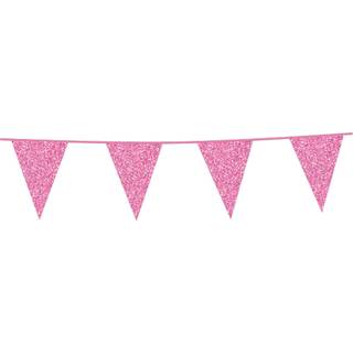 Pink vimpelguirlande med glimmer