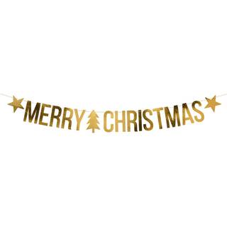 Merry Christmas banner - Guld 10,5x150cm