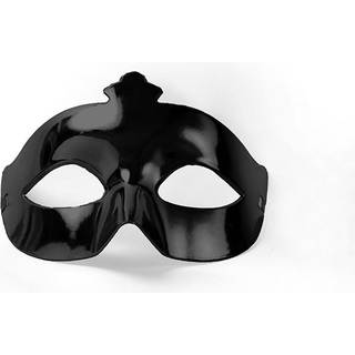 1 stk. Maske Sort med bånd – Elegant til Karneval &amp; Fastelavn, Dekorer Selv 240x80 mm