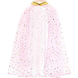 1 stk. Prinsessekostume med rosa kappe og guldmønster, 3-7 år