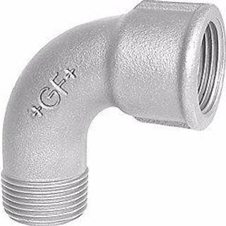 +GF+ kort bøjning 90° galvaniseret 1 1/2'' muffe-nippel