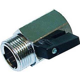 Kuglehane 1/2" med greb, muffe / nippel, krom