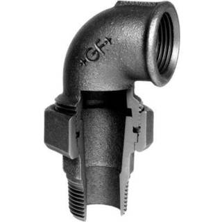 +GF+ vinkelunion 90° sort 3/4'' muffe-nippel