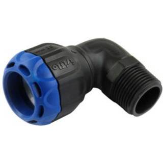 Isiflo SPRINT vinkel med nippel 40 mm x 1''. 90°. PN16. komposit