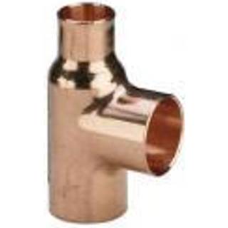 Lodde tee 22 - 15 - 18 mm. Med loddemuffer
