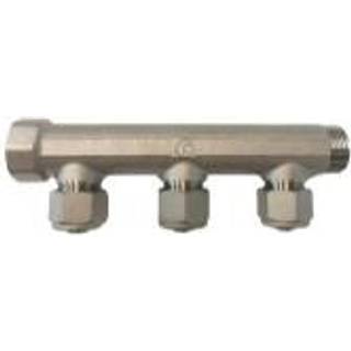 TEA fordelerrør 16 mm med 3x12mm studse. Messing