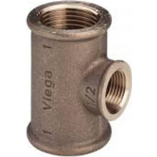 Viega T-stykke 1 1/2" x 1/2" x 1 1/2" rødgods