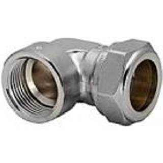 Vinkel 1/2" - 10 mm med muffe forkromet Kompressions Fitting
