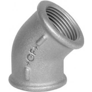 Vinkel 45° galvaniseret 3/8" muffe-muffe