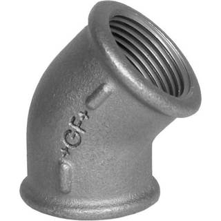 +GF+ Vinkel 45° sort muffe/muffe 1