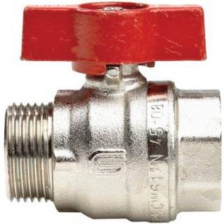 Kuglehane 1/2" muffe/nippel. Med T-greb