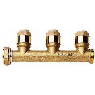 Push fordelerrør 3/4'' med 3x1/2''. 15 mm. Til PERT-Pex rør.