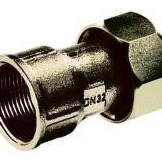 Kemper forskruning med 1 1/2" omløber og 1 1/4" muffe rødgods