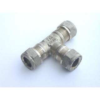 T-stykke 10 mm klemring messing