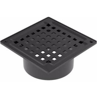 Blücher Square overdel med rist 145x145mm. Til beton og fliser. Sort. Rustfrit stål