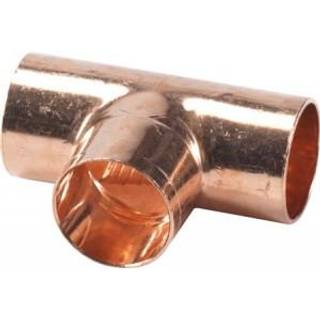 Lodde tee 22 - 18 - 15 mm. Med loddemuffer