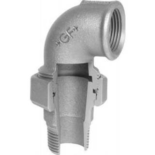 Vinkelunion 90° sort 1&#39;&#39; muffe-nippel