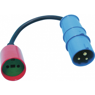 Adapter kabelsæt 230V hanstik CEE17 / 230V hunstik m/ jord
