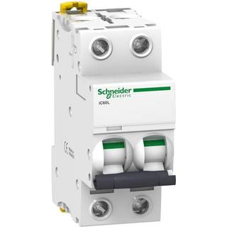 Schneider Acti9 iC60L 2P 2A Mono terminal C-karakteristik 25kA 230/400V Bredde 36mm