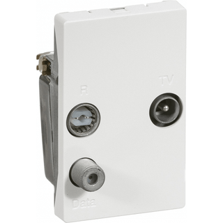 Fuga antenneudtag slutdåse data 1½ modul hvid